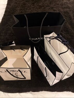 CHANEL Luxury Shopping Bag Set • Rare Mini Box Bag • Boutique Decor & Gifting